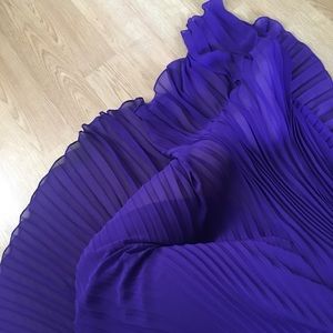PLEATED SILK LONG SKIRT